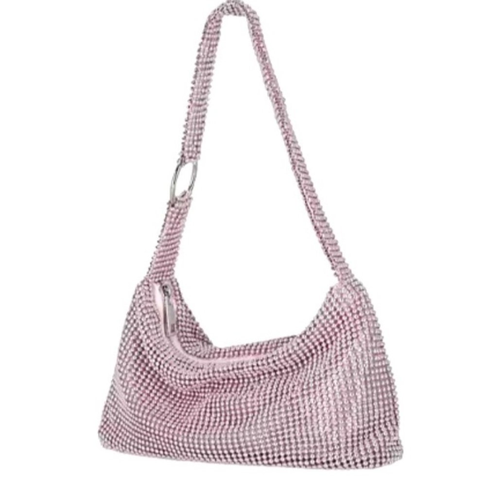 Jessica McClintock Brigid Ball Mesh Hobo Bag - Petal Pink - Retail $74
